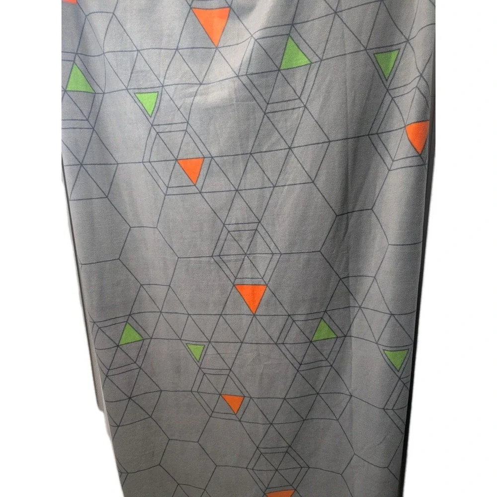 EVA AIR blanket 60 x 38  Ecothread Gray Geometric Fleece Cabin orange soft car